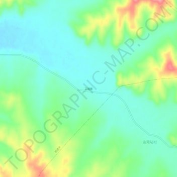 Topografische Karte 三间房, Höhe, Relief