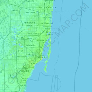 Topografische Karte Harbor Island, Höhe, Relief