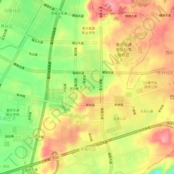 Topografische Karte 李子社区, Höhe, Relief