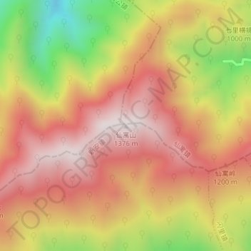 Topografische Karte 仙寓山, Höhe, Relief