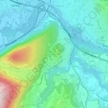 Topografische Karte Le Mont Gosse, Höhe, Relief