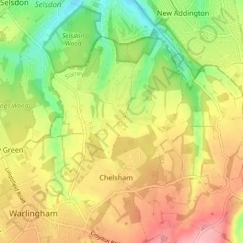 Topografische Karte Farleigh, Höhe, Relief