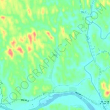 Topografische Karte 芦泉, Höhe, Relief