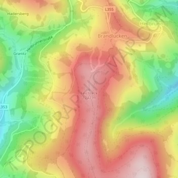 Topografische Karte Feichteck, Höhe, Relief