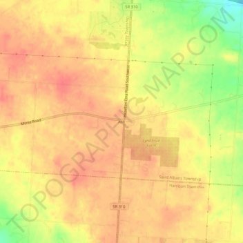 Topografische Karte Ash, Höhe, Relief