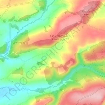 Topografische Karte Eastcott, Höhe, Relief