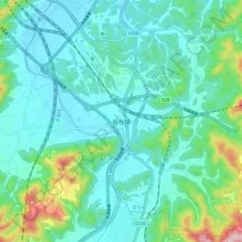 Topografische Karte 前仓镇, Höhe, Relief
