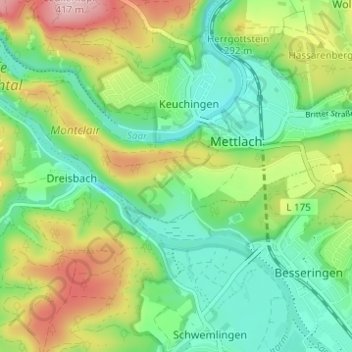 Topografische Karte Sankt Gangolf, Höhe, Relief