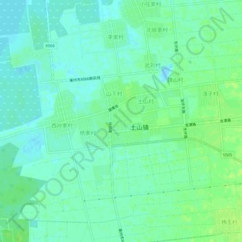 Topografische Karte 潘家村, Höhe, Relief