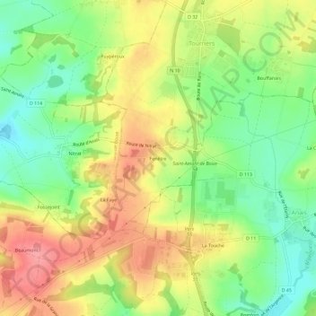 Topografische Karte Fenêtre, Höhe, Relief