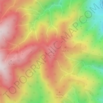 Topografische Karte 745, Höhe, Relief