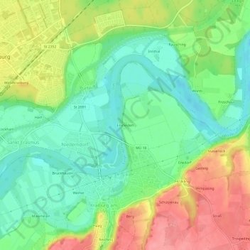 Topografische Karte Ensfelden, Höhe, Relief