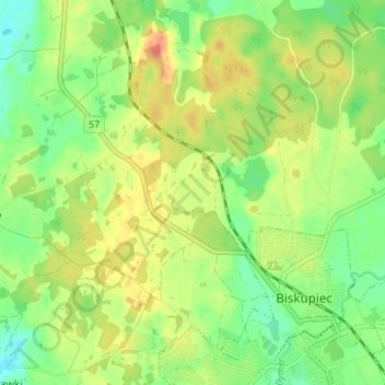 Topografische Karte Erdmannsdorf, Höhe, Relief