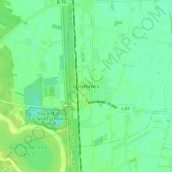 Topografische Karte Osterbrock, Höhe, Relief