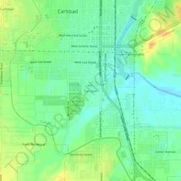 Topografische Karte San Jose, Höhe, Relief