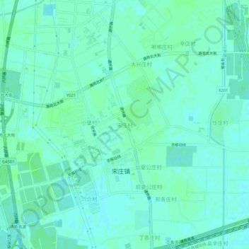 Topografische Karte 宋庄村, Höhe, Relief