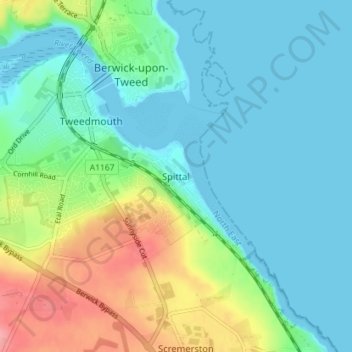Topografische Karte Spittal, Höhe, Relief