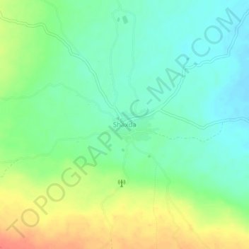 Topografische Karte Shaxda, Höhe, Relief