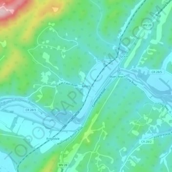 Topografische Karte Ritters, Höhe, Relief