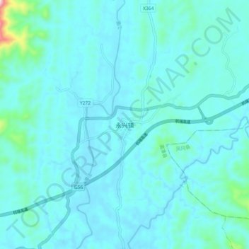 Topografische Karte 永兴镇, Höhe, Relief