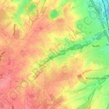 Topografische Karte Terstraten, Höhe, Relief