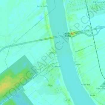 Topografische Karte Salsburg, Höhe, Relief