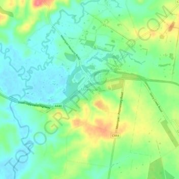 Topografische Karte Meeniyan, Höhe, Relief