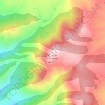 Topografische Karte Copper Mountain, Höhe, Relief