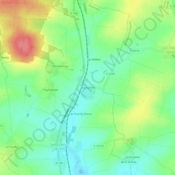 Topografische Karte Bourgneuf, Höhe, Relief