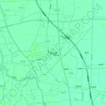 Topografische Karte 周庄镇, Höhe, Relief