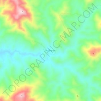 Topografische Karte Vallieres, Höhe, Relief