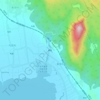 Topografische Karte 美泉, Höhe, Relief