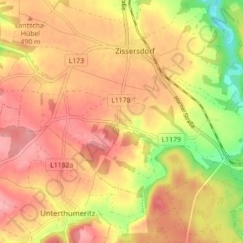 Topografische Karte Pingendorf, Höhe, Relief