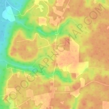 Topografische Karte Latham, Höhe, Relief