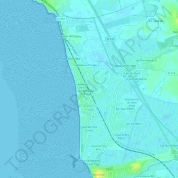 Topografische Karte Les Sables, Höhe, Relief