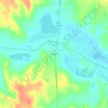 Topografische Karte Harjo, Höhe, Relief