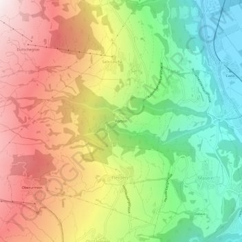 Topografische Karte Portein, Höhe, Relief