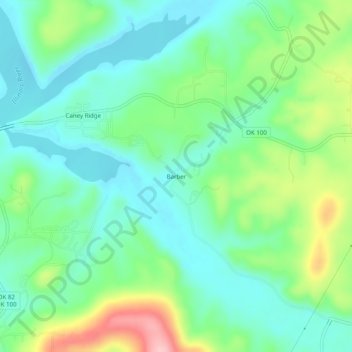 Topografische Karte Barber, Höhe, Relief