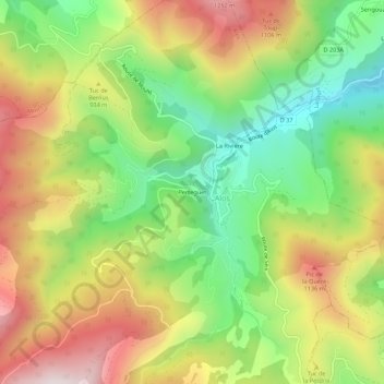 Topografische Karte Perteguet, Höhe, Relief