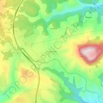 Topografische Karte Saint-Germain, Höhe, Relief