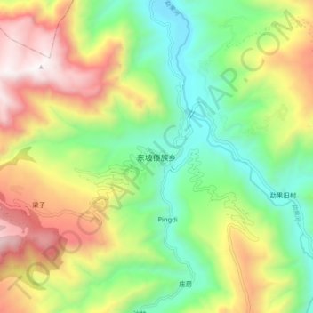 Topografische Karte 东坡傣族乡, Höhe, Relief