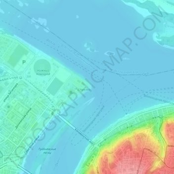 Topografische Karte Стрелка, Höhe, Relief