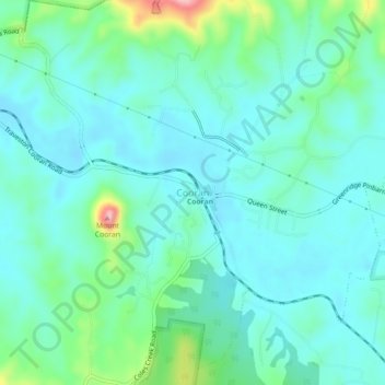 Topografische Karte Cooran, Höhe, Relief