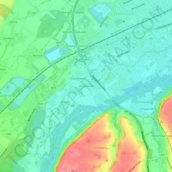 Topografische Karte Waidhausen, Höhe, Relief