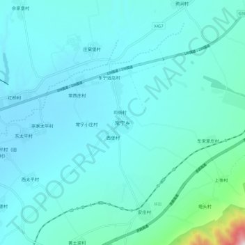 Topografische Karte 常宁乡, Höhe, Relief