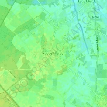 Topografische Karte Hooge Mierde, Höhe, Relief