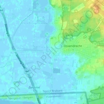 Topografische Karte Aanwas, Höhe, Relief