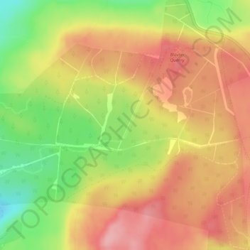 Topografische Karte Blaxter Bog, Höhe, Relief