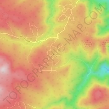 Topografische Karte Bark Ranch, Höhe, Relief