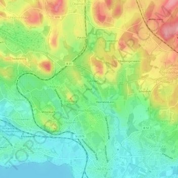 Topografische Karte Ebnit, Höhe, Relief